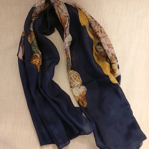 Square scarf used, multicolored