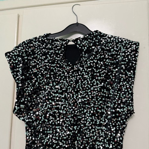 Black mini dress with sequins new