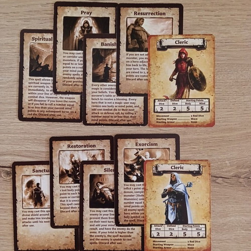 HeroQuest Cleric Hero expansion like new with 8 Divine Spell cards