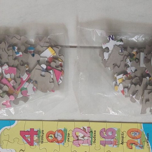 Educational puzzles 3 in 1 like new with numbers, shapes and alphabet