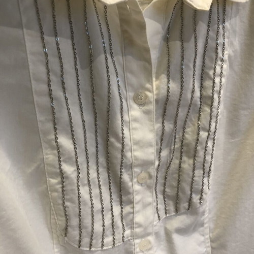 Liu Jo women's shirt like new, white with chain detail, size M, cotton