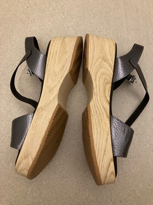 Oh My Sandals leather sandals size 39 grey new