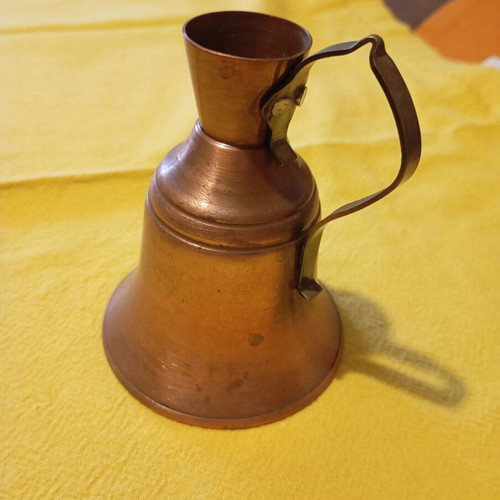 Vintage copper wine jug used, small guiumi mastrapas