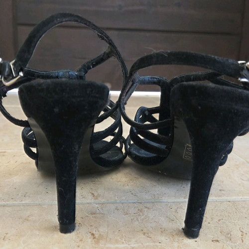 Charles & Keith strappy heeled sandals used, black, size 36