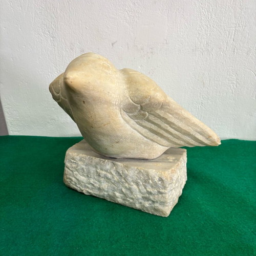 Marble folk sculpture used, bird figure, height 26cm