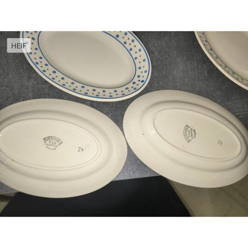 K&G Luneville France Josiane porcelain serving plates set used
