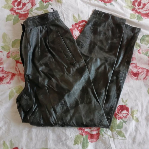 Leather pants used, size M 38, black
