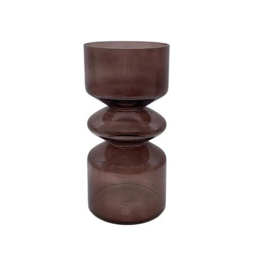 Decorative glass vase Culture brown 14x14x26cm new