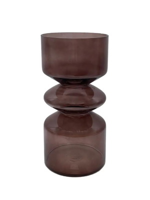 Decorative glass vase Culture brown 14x14x26cm new