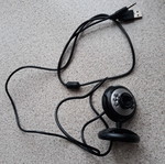 Webcam camera used with light and microphone