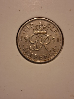 Νόμισμα 6 Pence 1951 μεταχειρισμένο, Αγγλία