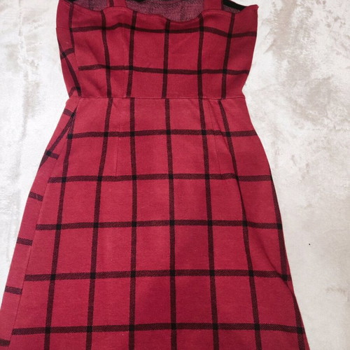 Pink Woman checked salopette dress like new, size S
