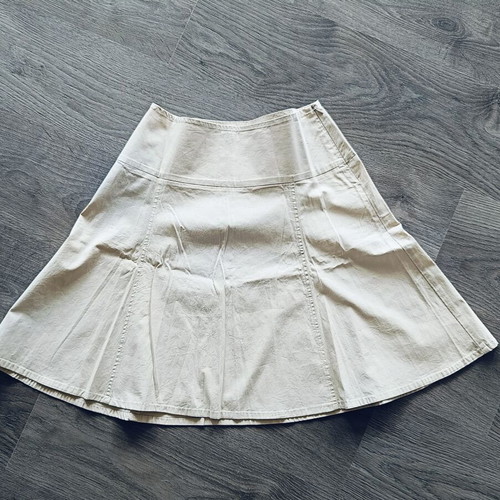 A-line skirts new, size M, cotton with lycra, white and beige
