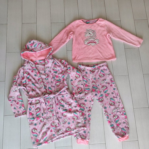 Warm fleece set for girls size 8/10 like new, pink