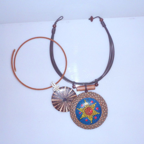 Ethnic necklace set like new, sold together