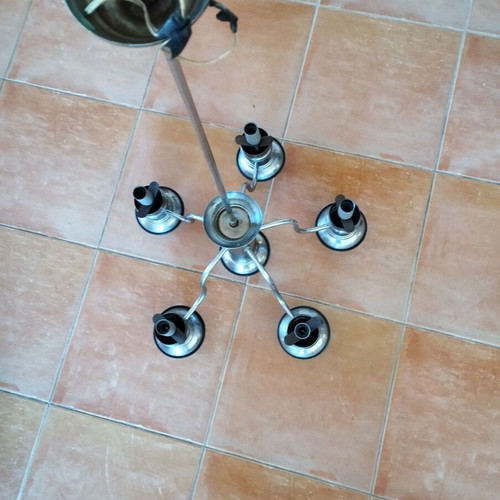 5-Light Chandelier used with white globes space age style