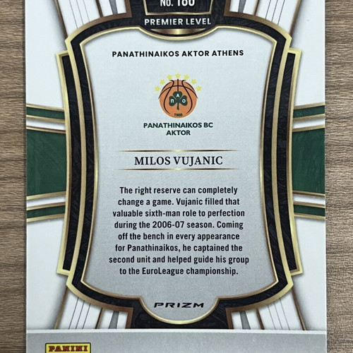 2025-26 Panini Select Euroleague Basketball Milos Vujanic Blue Silver Card Like New