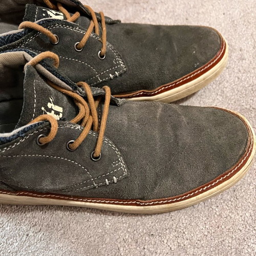 Xti men's suede shoes used, size 42, grey-blue with brown details