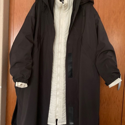 Zara women's 2-in-1 parka like new, black and beige, size XL