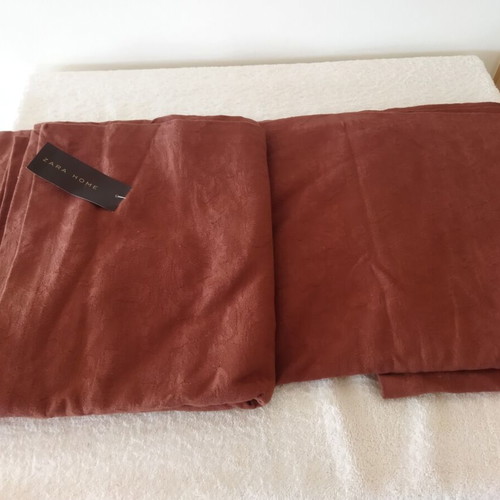Zara Home 100% Cotton Tablecloth new, terracotta floral jacquard 250×170cm