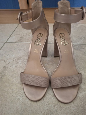 Exe sandals with thick heel, size 37, beige, used