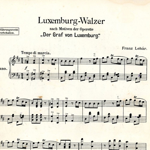 Der Graf von Luxemburg sheet music used, Franz Lehar