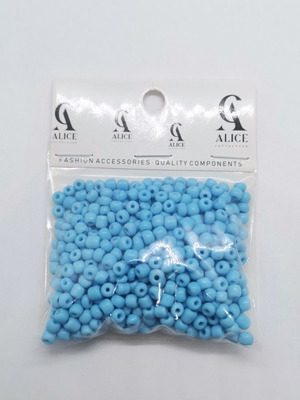 Glass seed beads 3mm blue new, pack of ~580