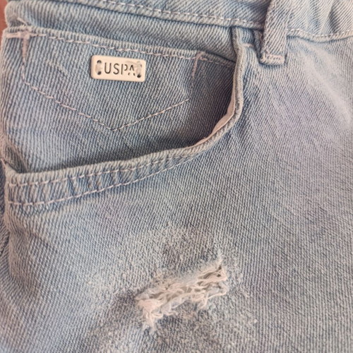 U.S. Polo Assn. Women's Distressed Relaxed Denim Shorts like new, light blue
