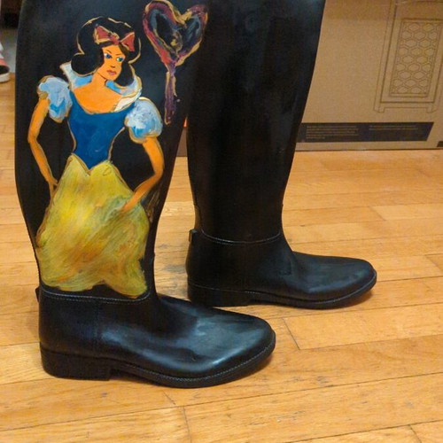 Hand-painted galotses boots new, size 40, black