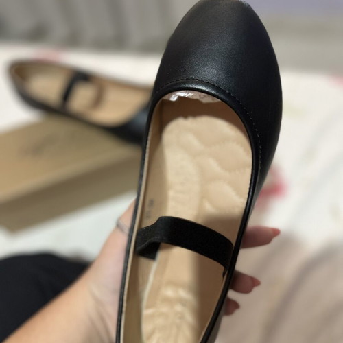 Ballerina shoes with elastic band, size 41, black