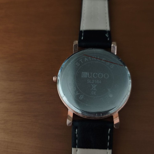 Minimal women's quartz watch black with rose gold