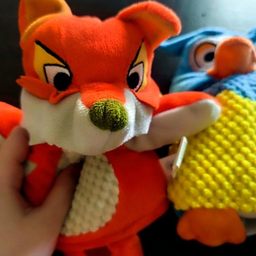 Stuffed toys for puppet theater like new, fox and owl
