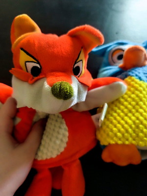 Stuffed toys for puppet theater like new, fox and owl