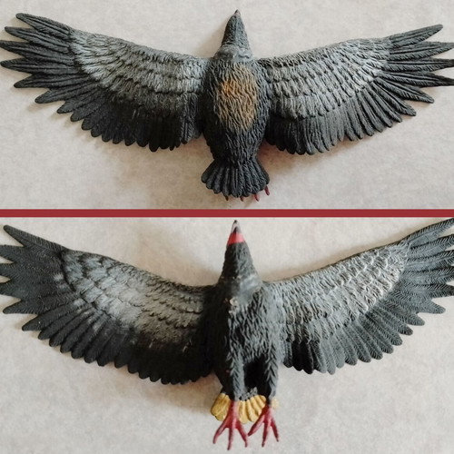 Set of 4 used wild rubber birds for sensory play