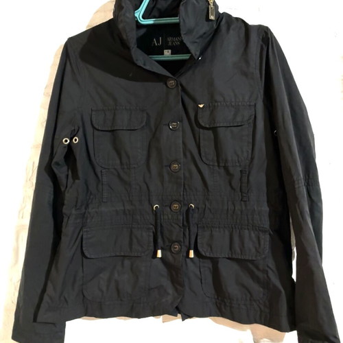 Armani jacket summer jacket with hood like new, black
