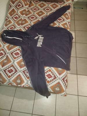Puma ανδρικό φούτερ με κουκούλα σκούρο μπλε μέγεθος Large μεταχειρισμένο
