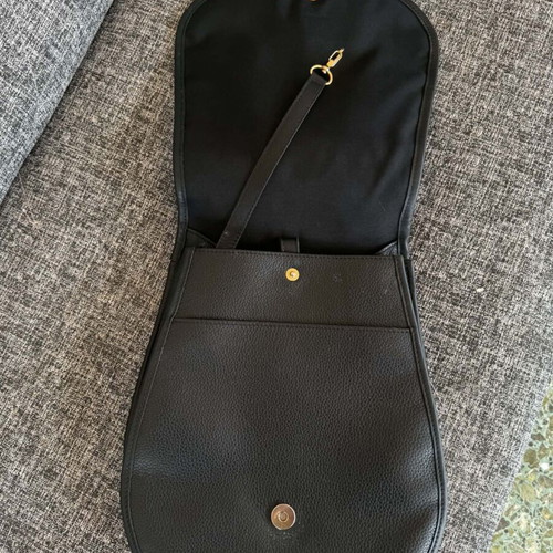Longchamp vintage leather backpack used, black