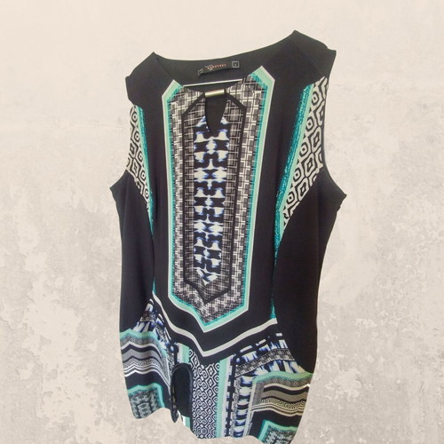 Raxevsky Dress Large with Geometric and Ethnic Patterns like New