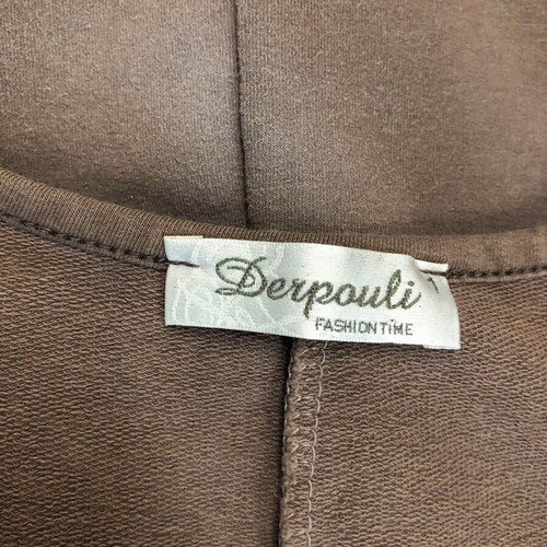 Derpouli dress, cotton blend, white and brown