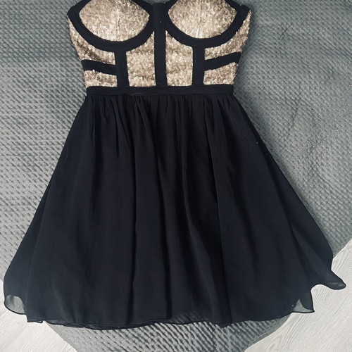 A-Style official women's dress with sequins, like new, black, size S