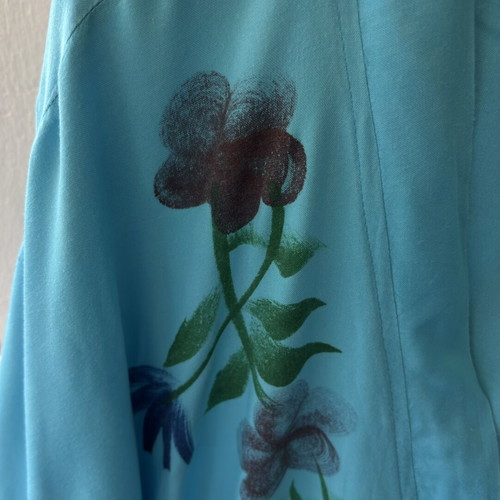 Pareo in poncho style like new, turquoise