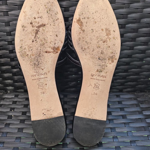 By Far black leather mules size 38