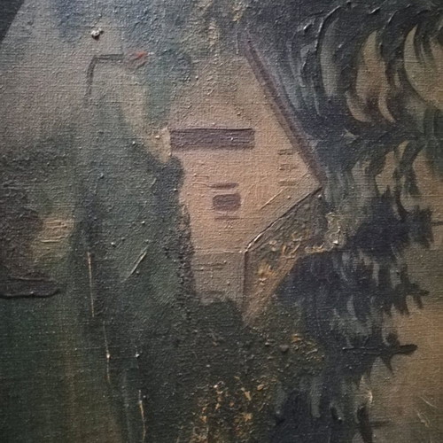 Old landscape painting used from the 1960s