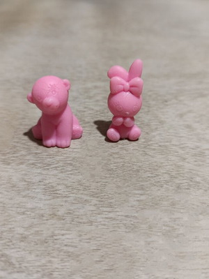 Squishy animal figures set of 2 used, slime