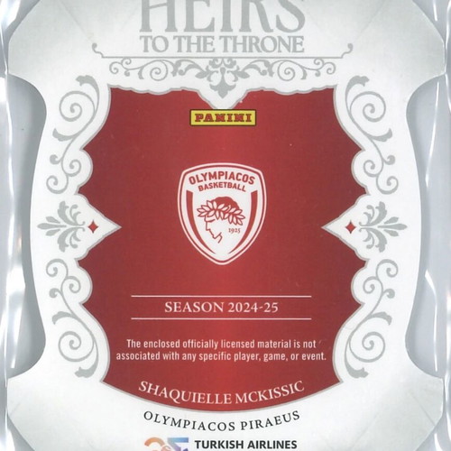 Shaquielle McKissic Heirs Patch Panini Crown Royale EuroLeague 2024-25 new