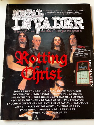 Metal Invader magazine issue 0028 February 1999 used, Rotting Christ