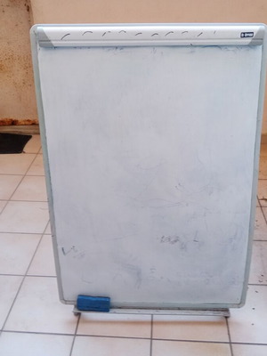 Whiteboard seminar marker with adjustable aluminum legs used