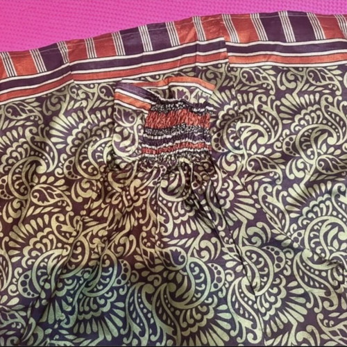 Boho pants one size like new, green with paisley pattern