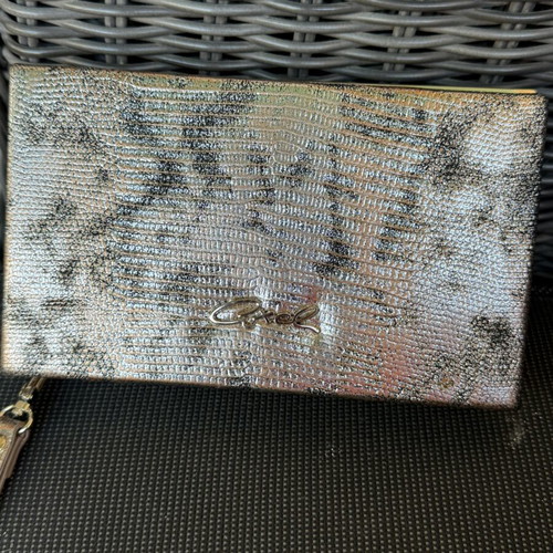 Axel evening clutch bag, silver
