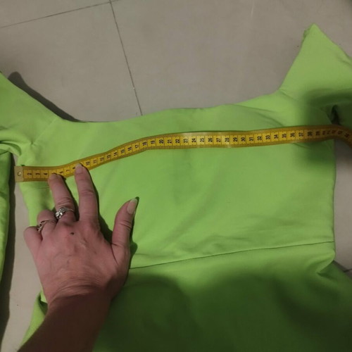 Evening dress by Irene Angelopoulos crepe with Swarovski embroidery, size XS-S, green, new
